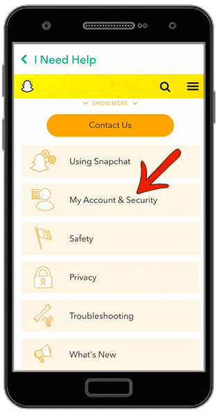 Snapchat account and security