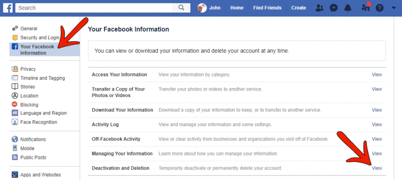 How to Delete Facebook account where to find it