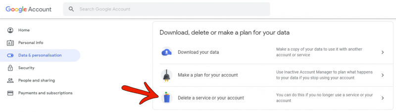 google download, delete or make a plan for your data